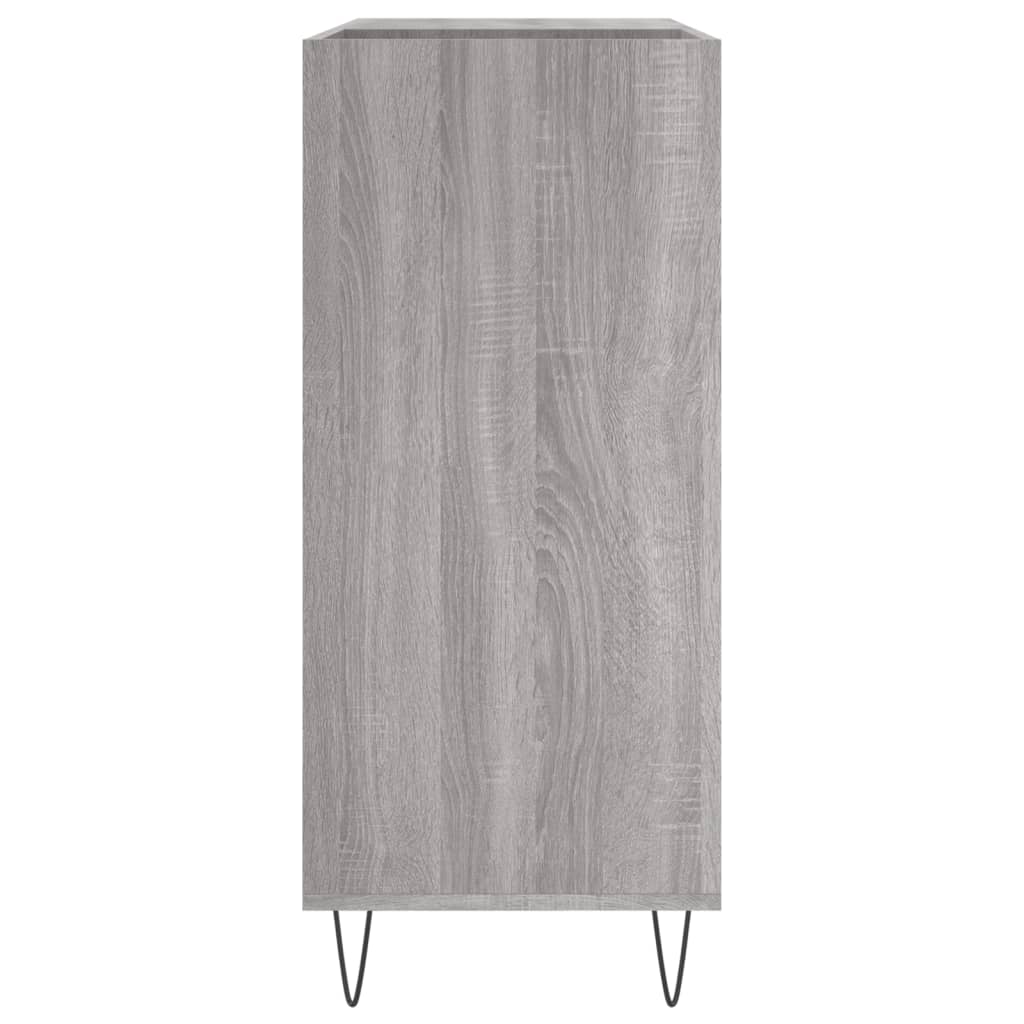 Szürke sonoma színű szerelt fa hanglemezszekrény 84,5x38x89 cm