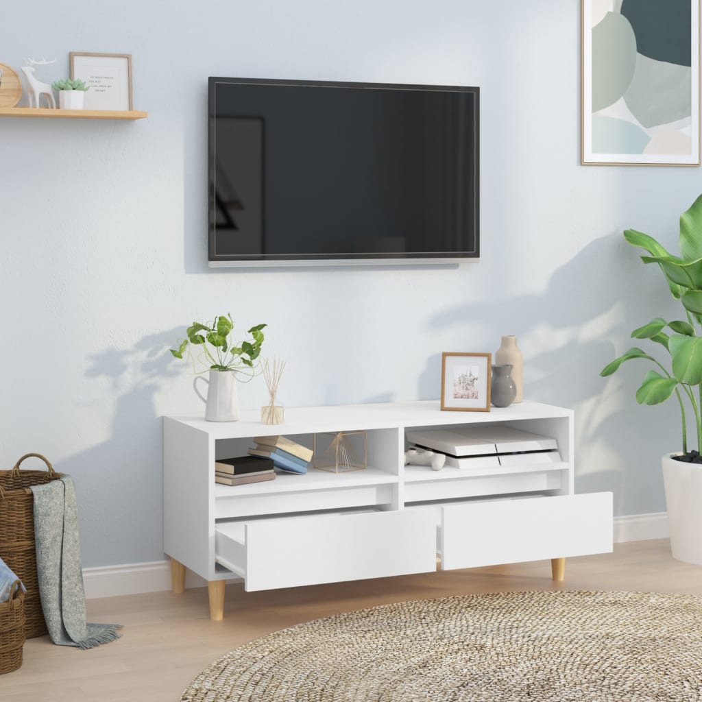 Fehér szerelt fa tv-szekrény 100x34,5x44,5 cm Fehér szerelt fa tv-szekrény 100x34,5x44,5 cm