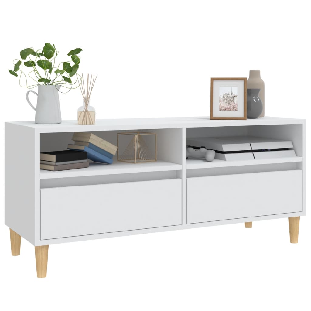 Fehér szerelt fa tv-szekrény 100x34,5x44,5 cm Fehér szerelt fa tv-szekrény 100x34,5x44,5 cm