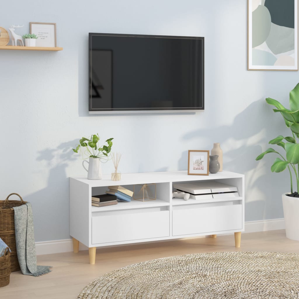 Fehér szerelt fa tv-szekrény 100x34,5x44,5 cm Fehér szerelt fa tv-szekrény 100x34,5x44,5 cm