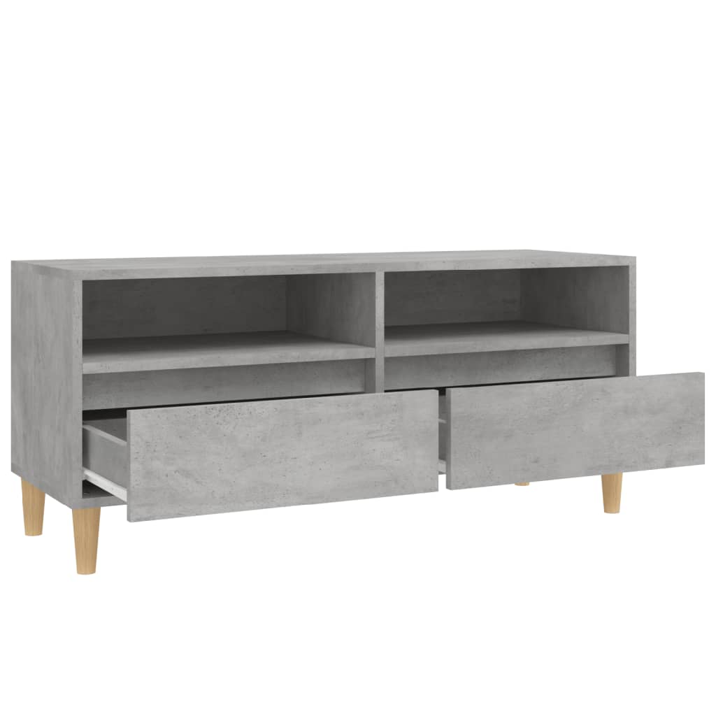 Betonszürke szerelt fa tv-szekrény 100x34,5x44,5 cm