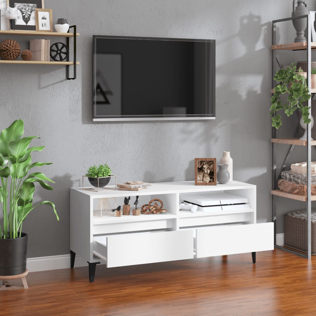 Fehér szerelt fa tv-szekrény 100x34,5x44,5 cm
