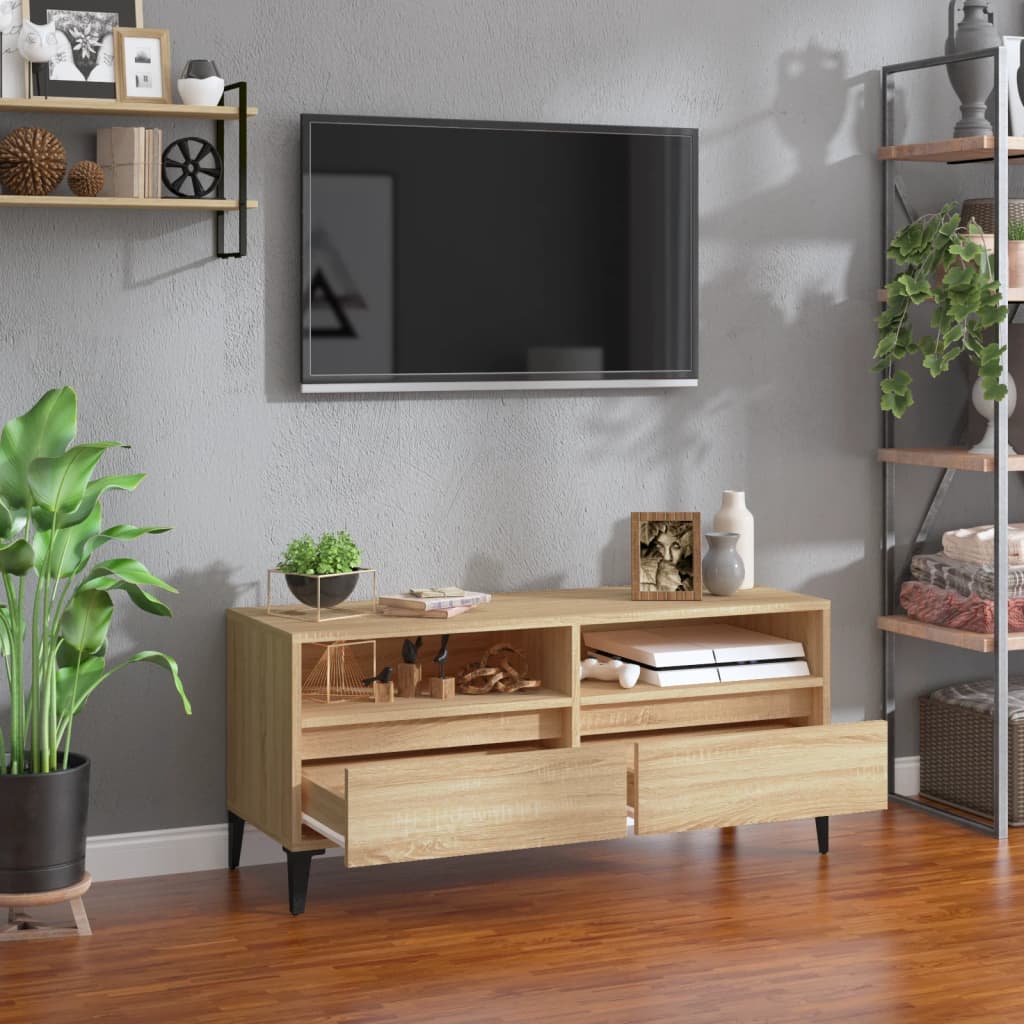 Sonoma tölgyszínű szerelt fa tv-szekrény 100x34,5x44,5 cm