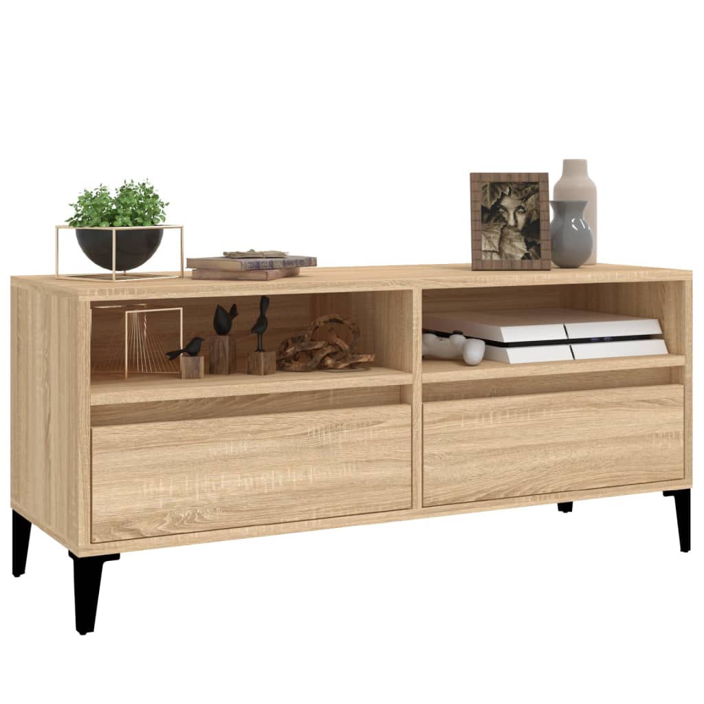 Sonoma tölgyszínű szerelt fa tv-szekrény 100x34,5x44,5 cm