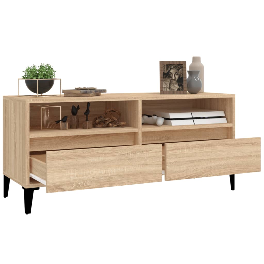 Sonoma tölgyszínű szerelt fa tv-szekrény 100x34,5x44,5 cm