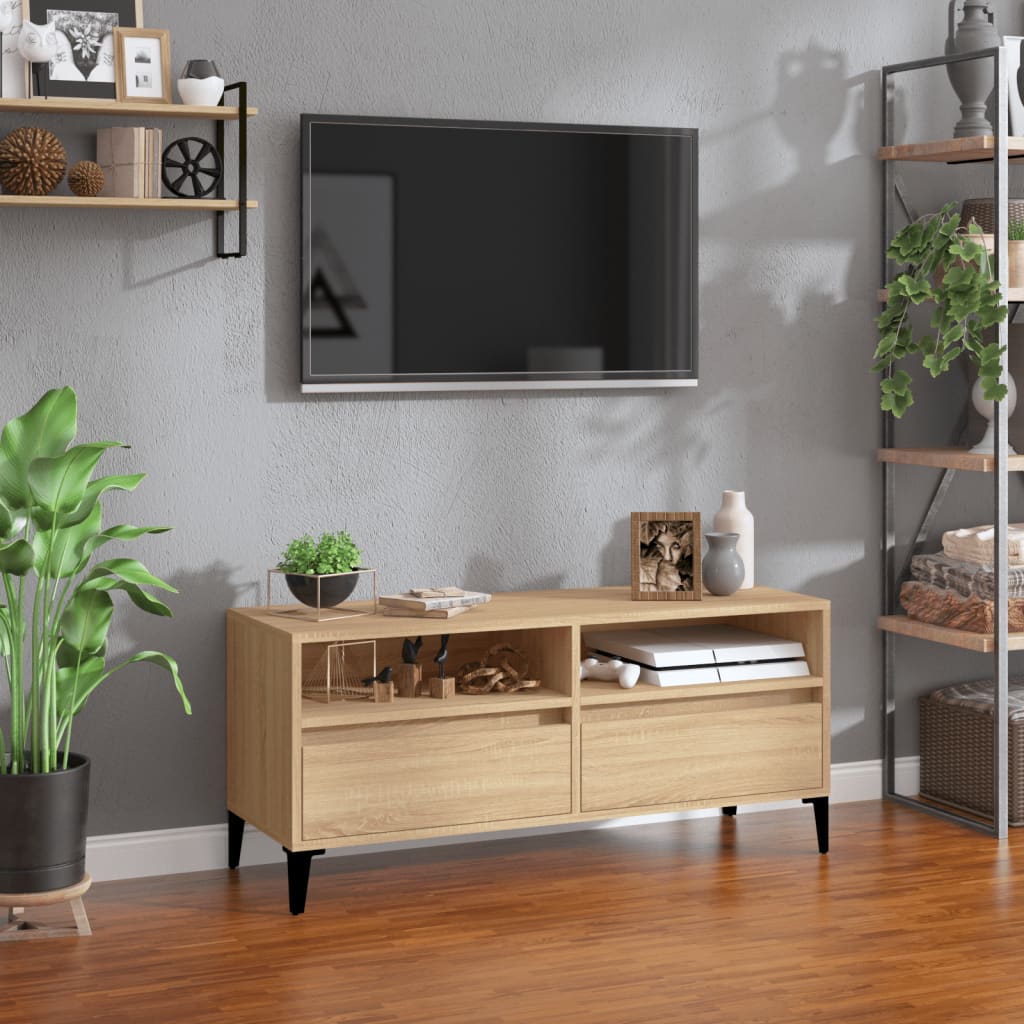 Sonoma tölgyszínű szerelt fa tv-szekrény 100x34,5x44,5 cm