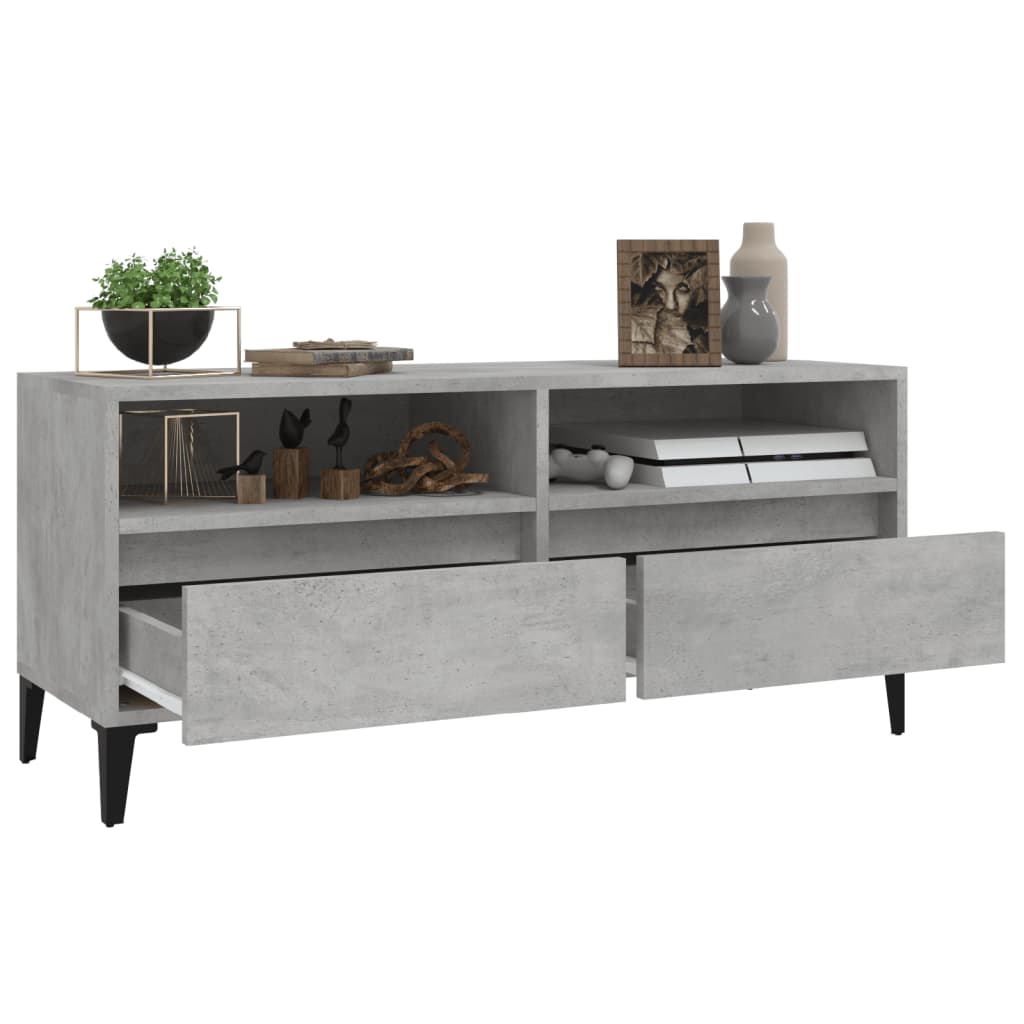 Betonszürke szerelt fa tv-szekrény 100x34,5x44,5 cm Betonszürke szerelt fa tv-szekrény 100x34,5x44,5 cm