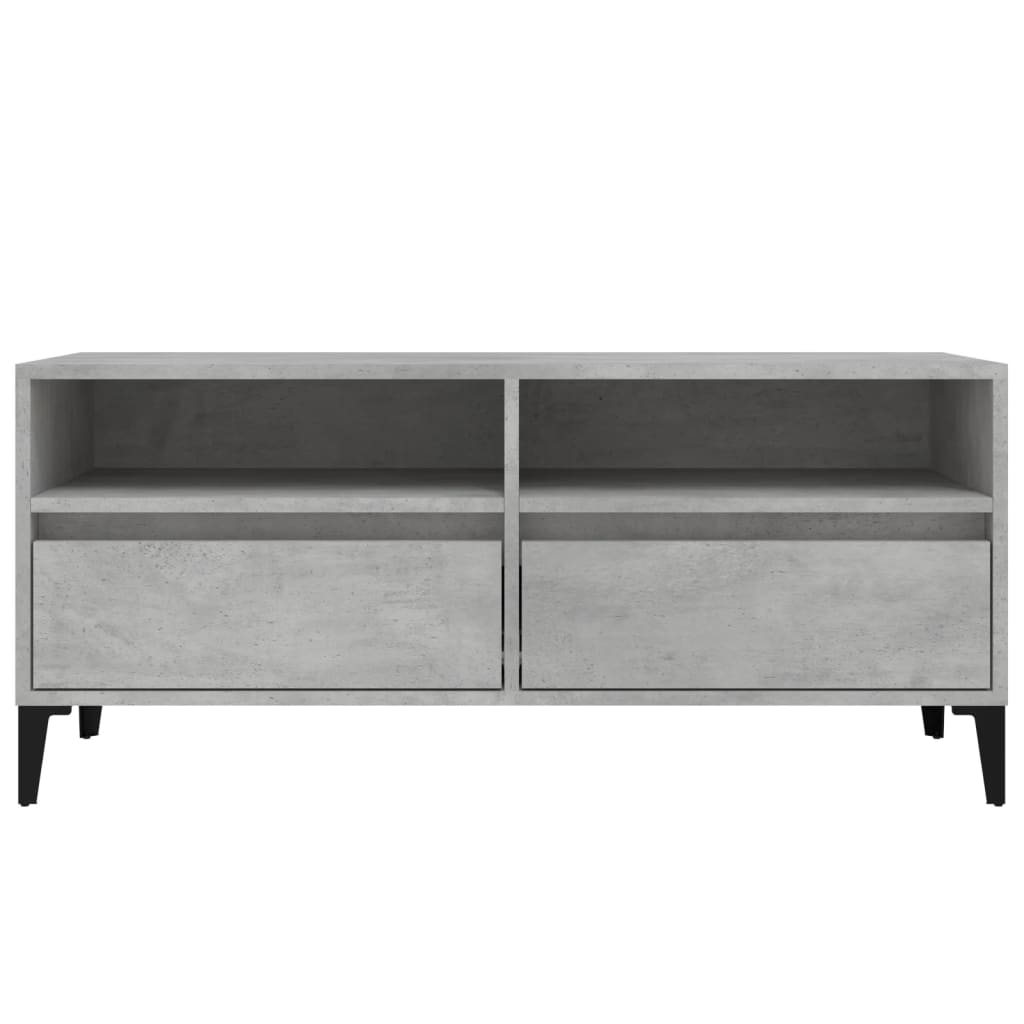 Betonszürke szerelt fa tv-szekrény 100x34,5x44,5 cm Betonszürke szerelt fa tv-szekrény 100x34,5x44,5 cm