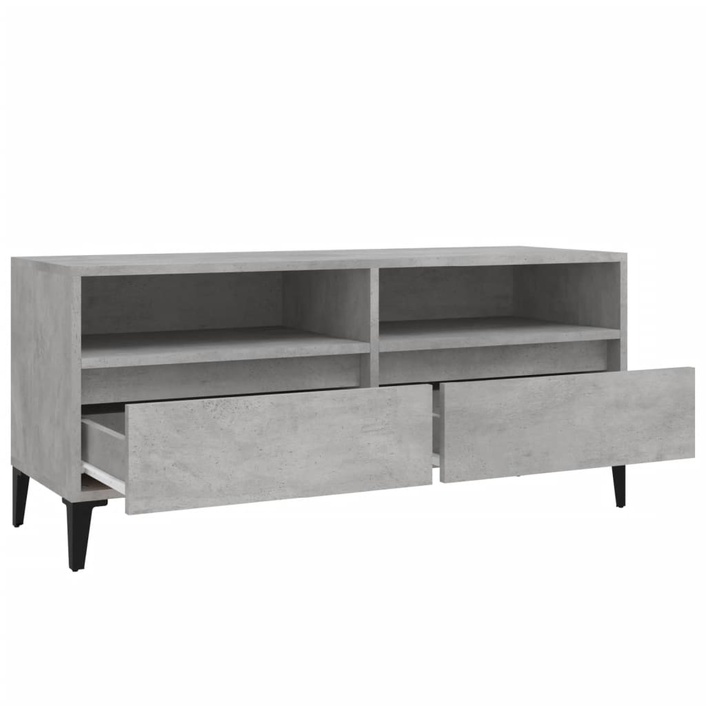 Betonszürke szerelt fa tv-szekrény 100x34,5x44,5 cm Betonszürke szerelt fa tv-szekrény 100x34,5x44,5 cm