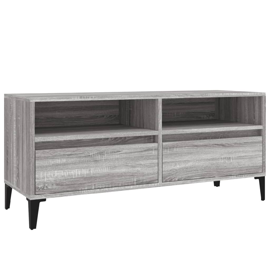 Szürke sonoma színű szerelt fa tv-szekrény 100x34,5x44,5 cm Szürke sonoma színű szerelt fa tv-szekrény 100x34,5x44,5 cm