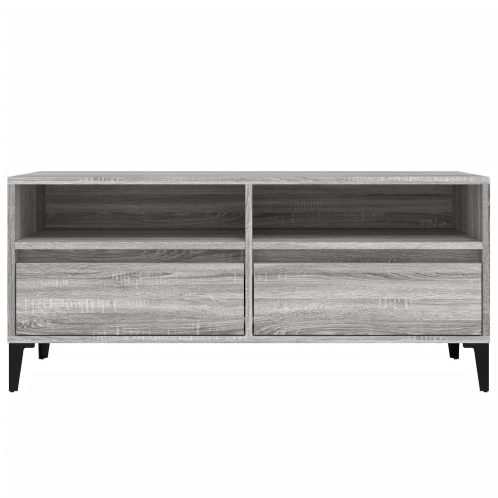 Szürke sonoma színű szerelt fa tv-szekrény 100x34,5x44,5 cm Szürke sonoma színű szerelt fa tv-szekrény 100x34,5x44,5 cm