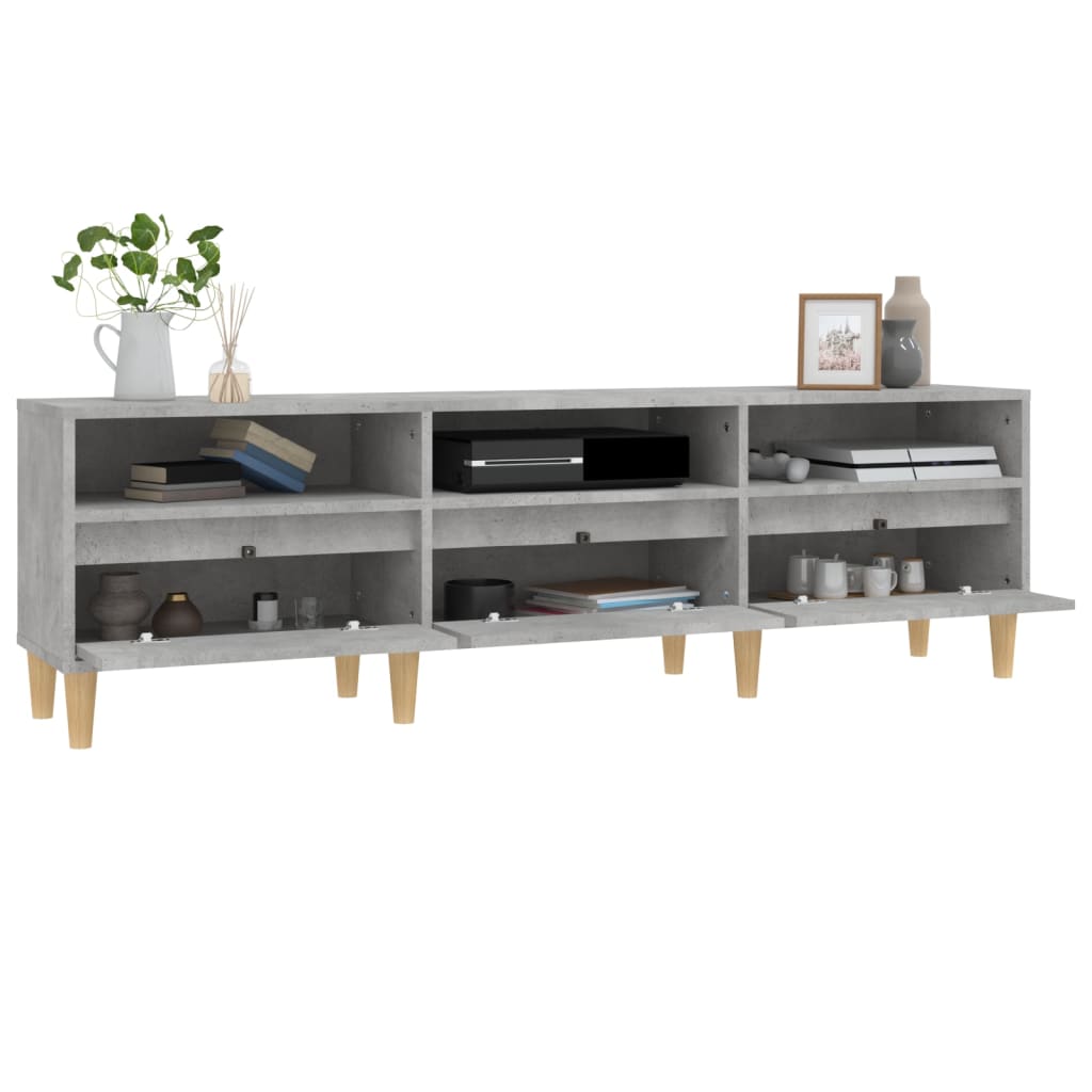 Betonszürke szerelt fa tv-szekrény 150x30x44,5 cm Betonszürke szerelt fa tv-szekrény 150x30x44,5 cm