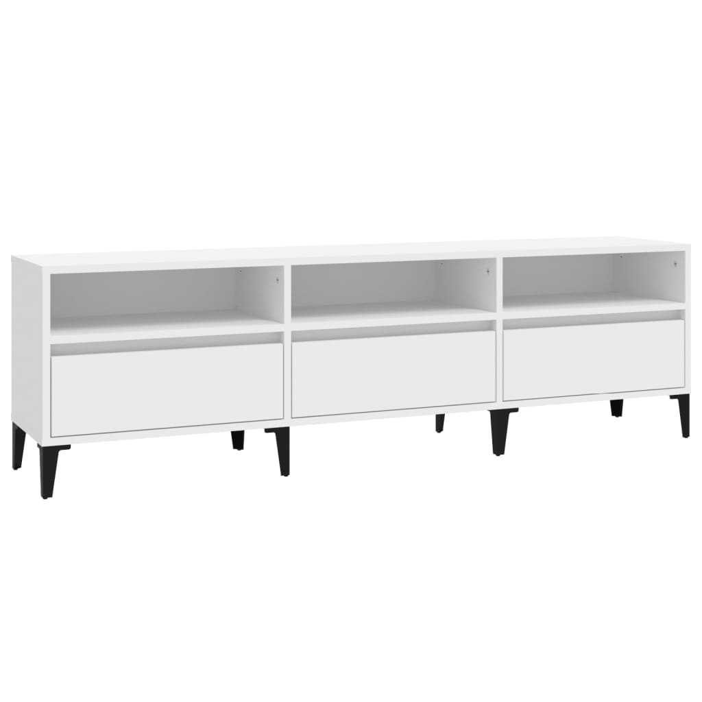 Fehér szerelt fa tv-szekrény 150 x 30 x 44,5 cm Fehér szerelt fa tv-szekrény 150 x 30 x 44,5 cm