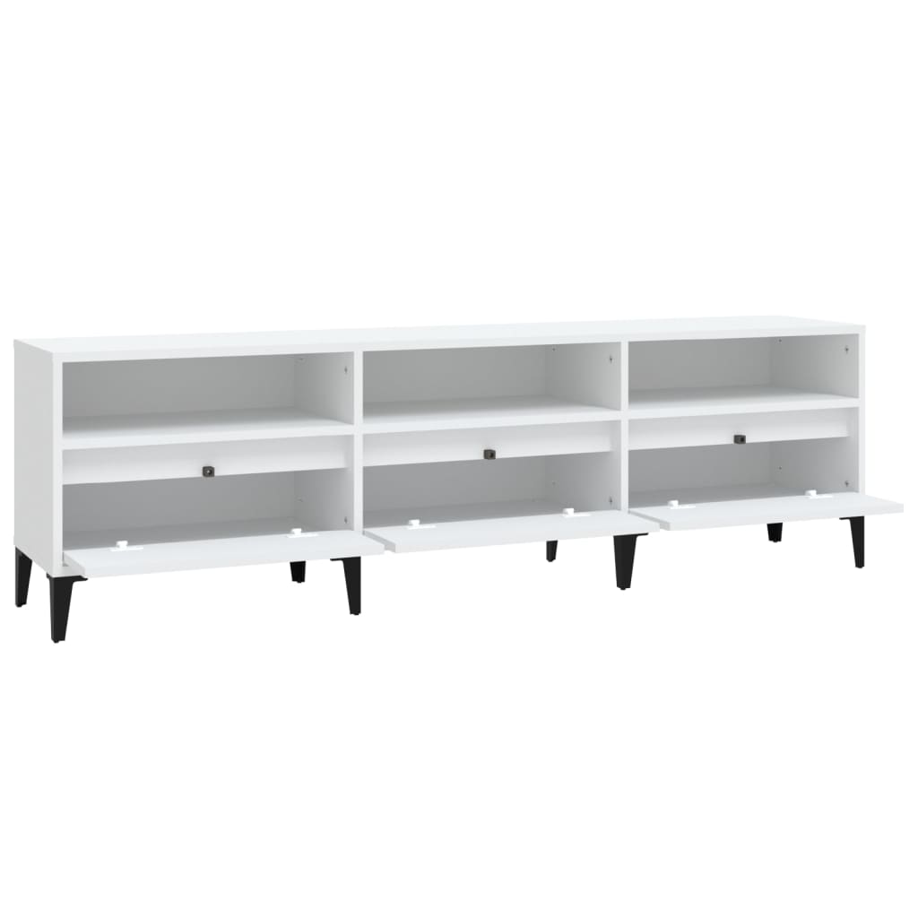 Fehér szerelt fa tv-szekrény 150 x 30 x 44,5 cm Fehér szerelt fa tv-szekrény 150 x 30 x 44,5 cm