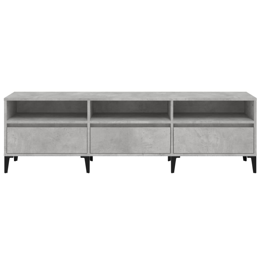 Betonszürke szerelt fa tv-szekrény 150x30x44,5 cm