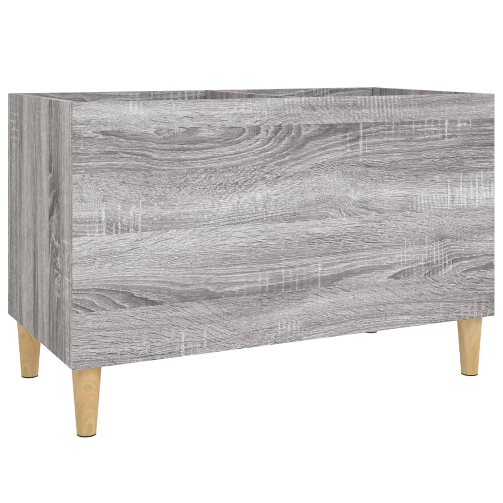 Szürke sonoma színű szerelt fa hanglemezszekrény 74,5x38x48 cm