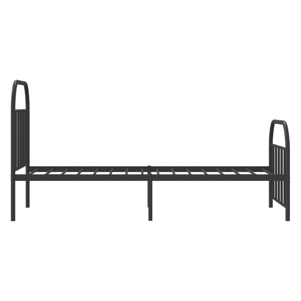 Fekete fém ágykeret fej- és lábtámlával 90 x 200 cm Fekete fém ágykeret fej- és lábtámlával 90 x 200 cm