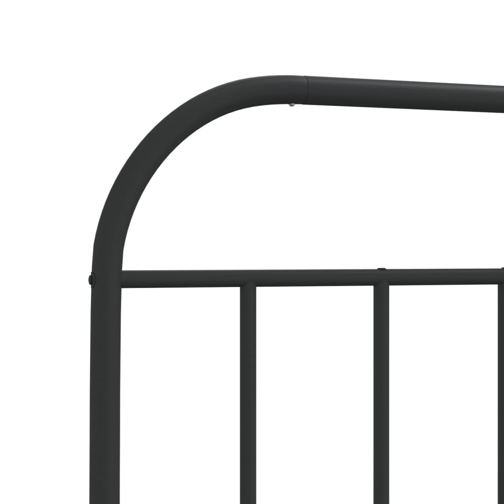 Fekete fém ágykeret fej- és lábtámlával 90 x 200 cm Fekete fém ágykeret fej- és lábtámlával 90 x 200 cm