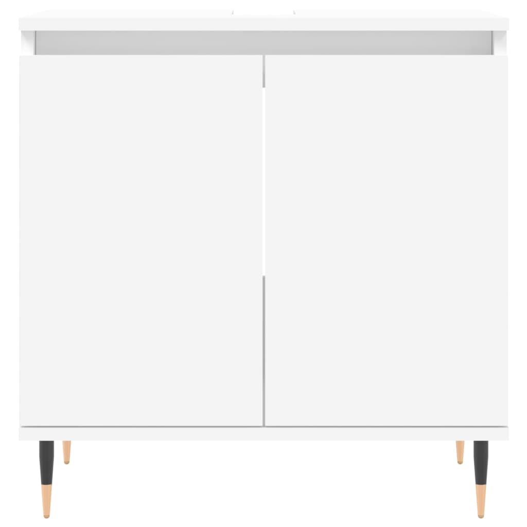 3 részes fehér szerelt fa fürdőszobaszekrény-szett