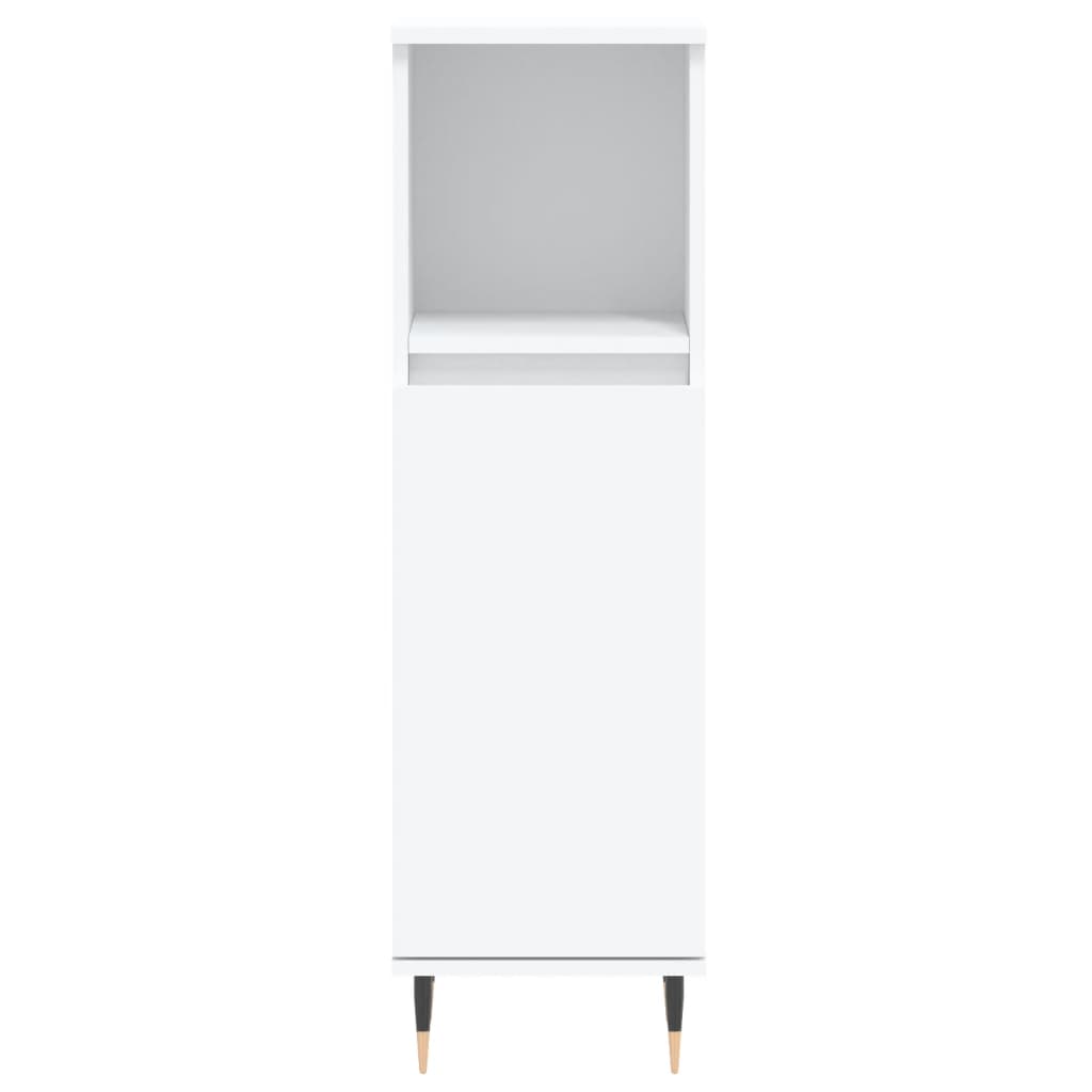 3 részes fehér szerelt fa fürdőszobaszekrény-szett