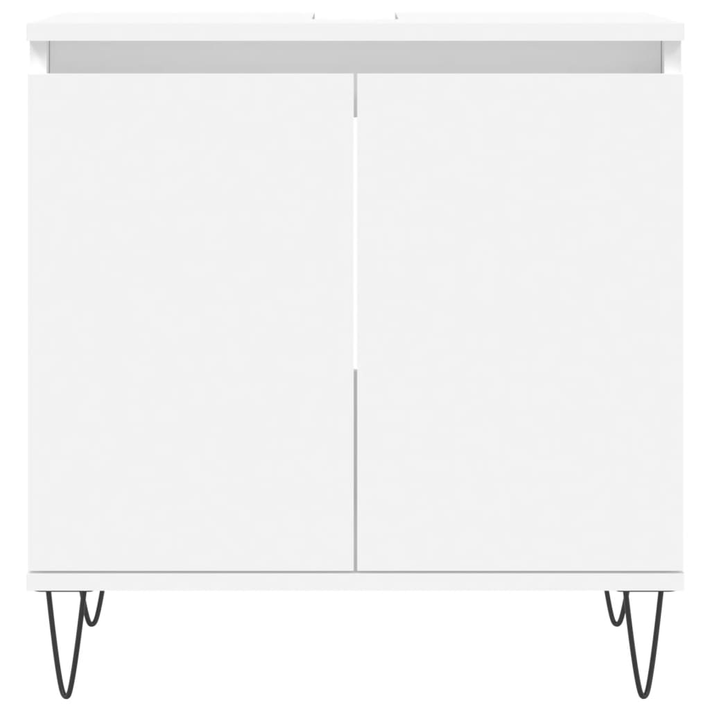 3 részes fehér szerelt fa fürdőszobaszekrény-szett