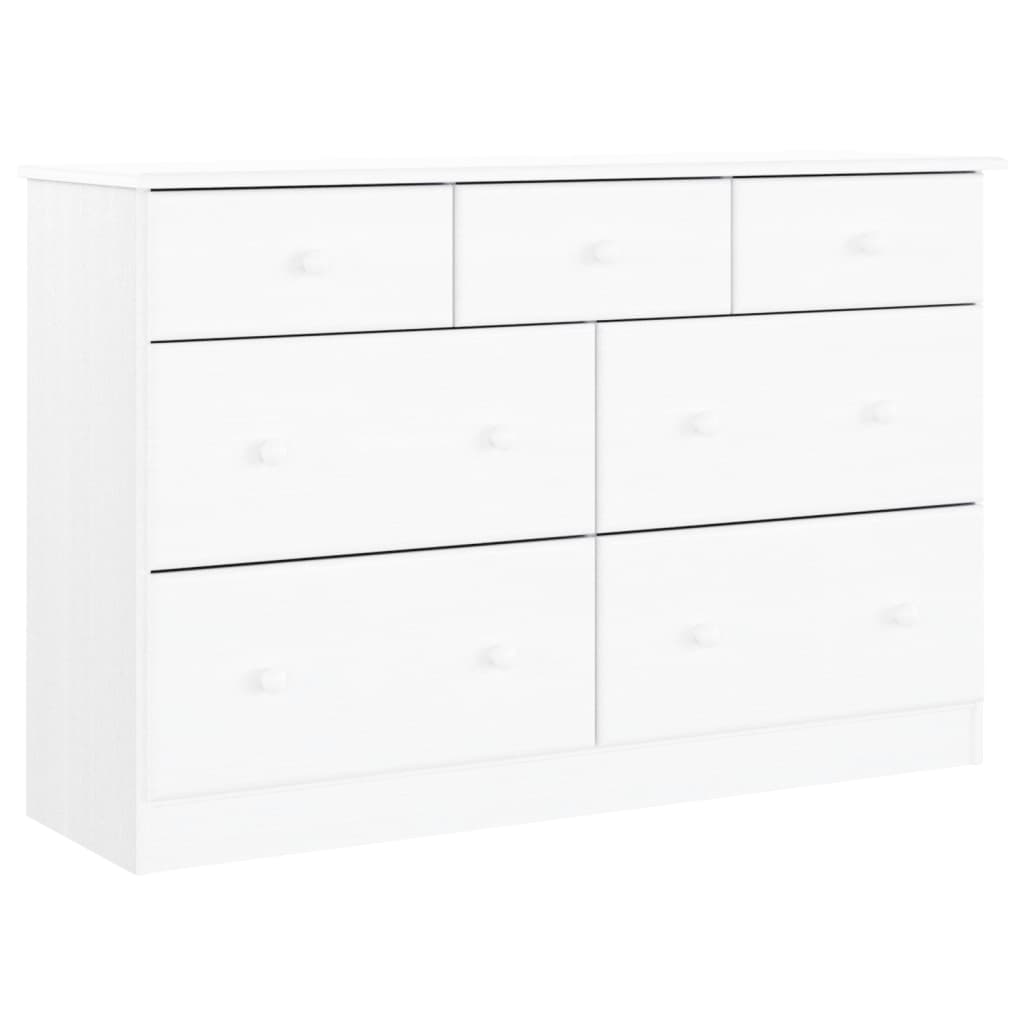 Alta fehér tömör fenyőfa komód 112x35x73 cm Alta fehér tömör fenyőfa komód 112x35x73 cm