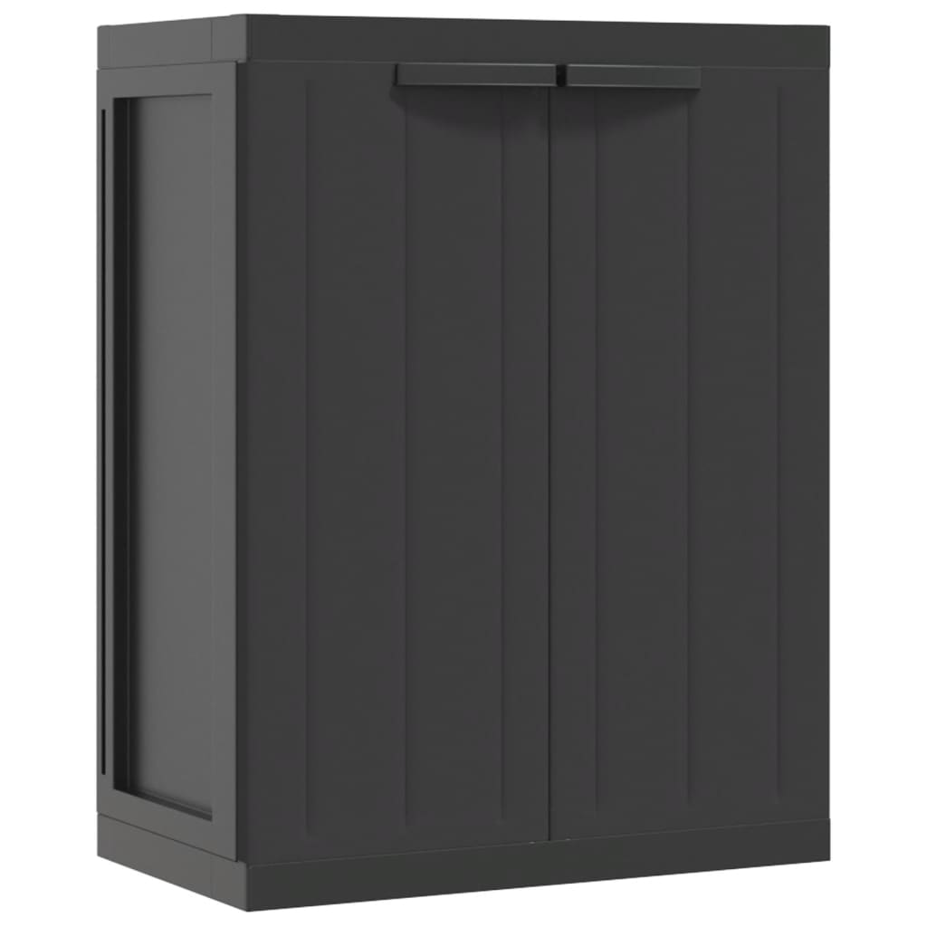 Fekete pp kültéri tárolószekrény 65 x 37 x 85 cm