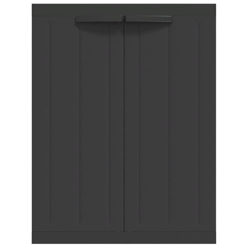 Fekete pp kültéri tárolószekrény 65 x 37 x 85 cm