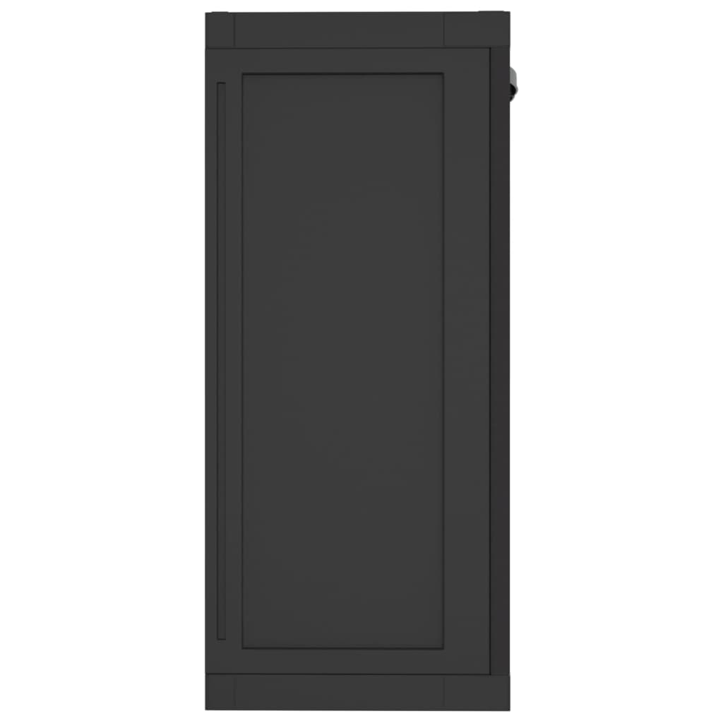 Fekete pp kültéri tárolószekrény 65 x 37 x 85 cm