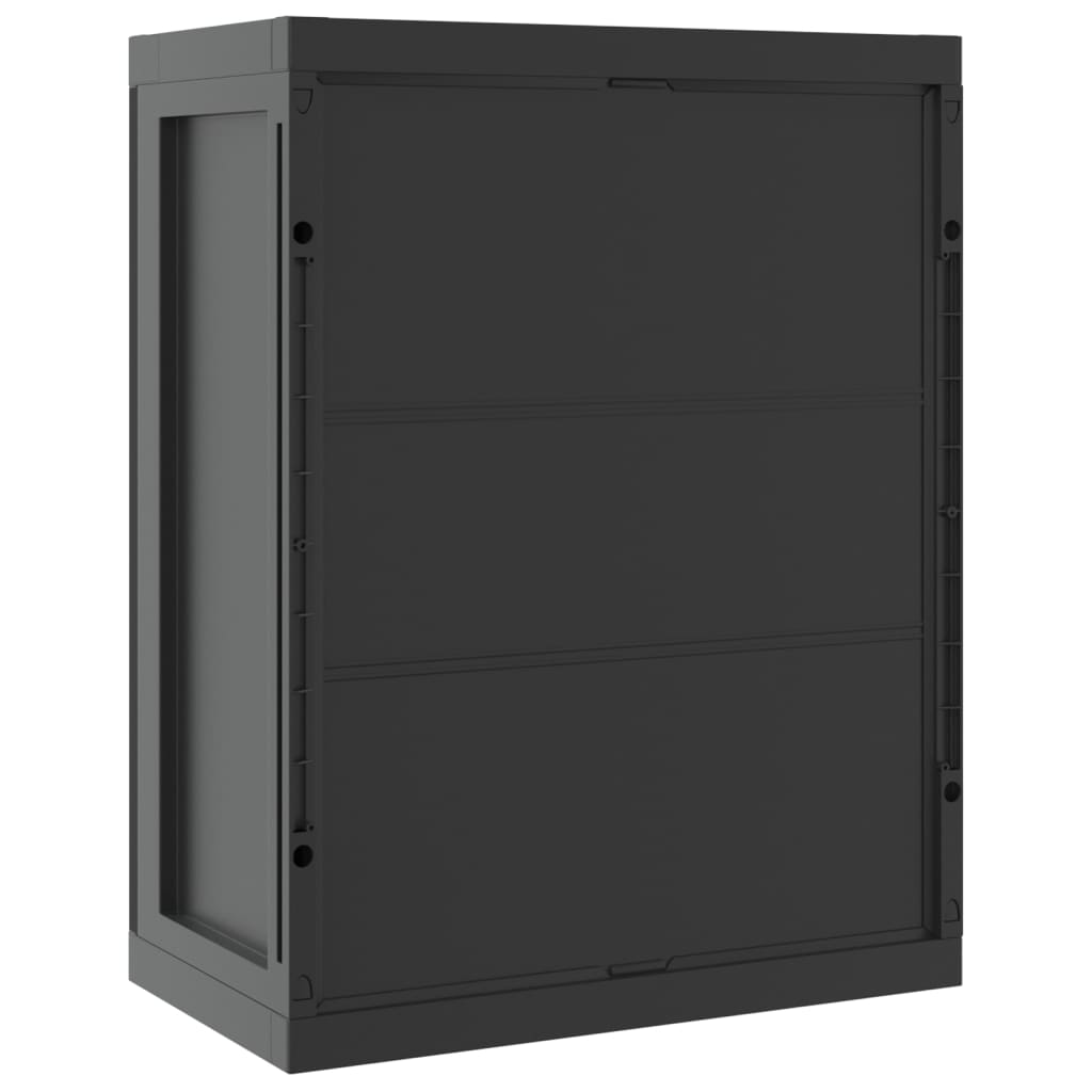 Fekete pp kültéri tárolószekrény 65 x 37 x 85 cm