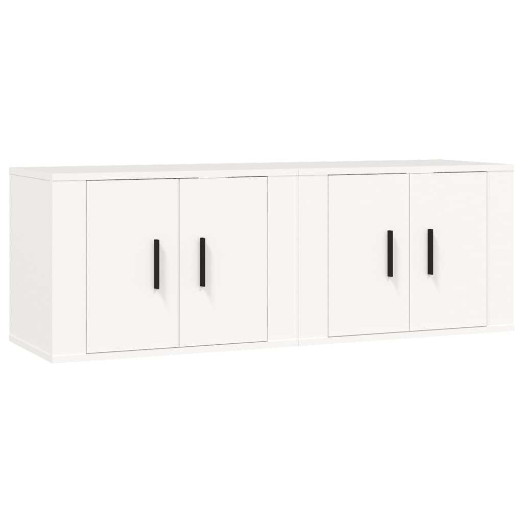 2 db fehér falra szerelhető tv-szekrény 57 x 34,5 x 40 cm 2 db fehér falra szerelhető tv-szekrény 57 x 34,5 x 40 cm