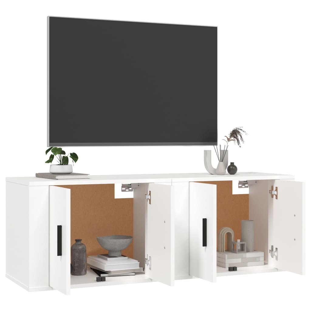 2 db fehér falra szerelhető tv-szekrény 57 x 34,5 x 40 cm 2 db fehér falra szerelhető tv-szekrény 57 x 34,5 x 40 cm