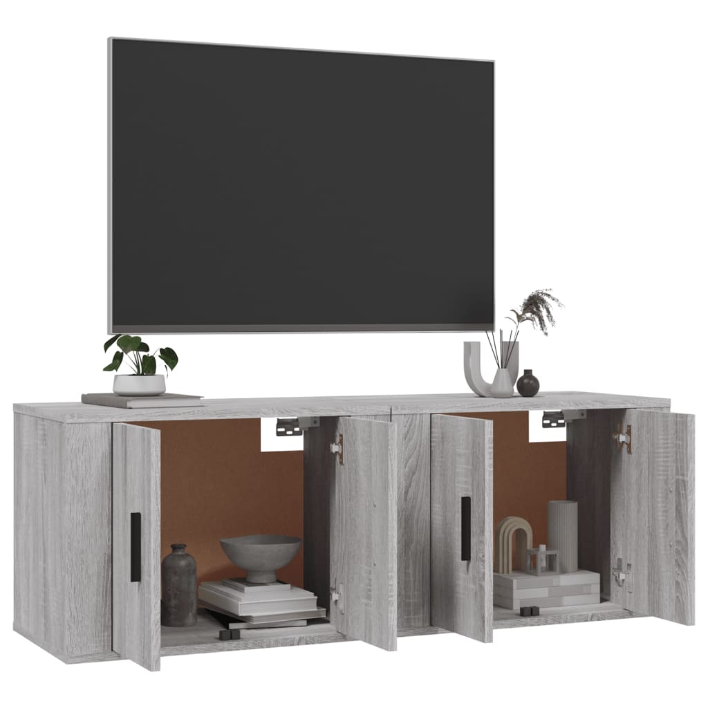 2 db szürke sonoma falra szerelhető tv-szekrény 57x34,5x40 cm 2 db szürke sonoma falra szerelhető tv-szekrény 57x34,5x40 cm