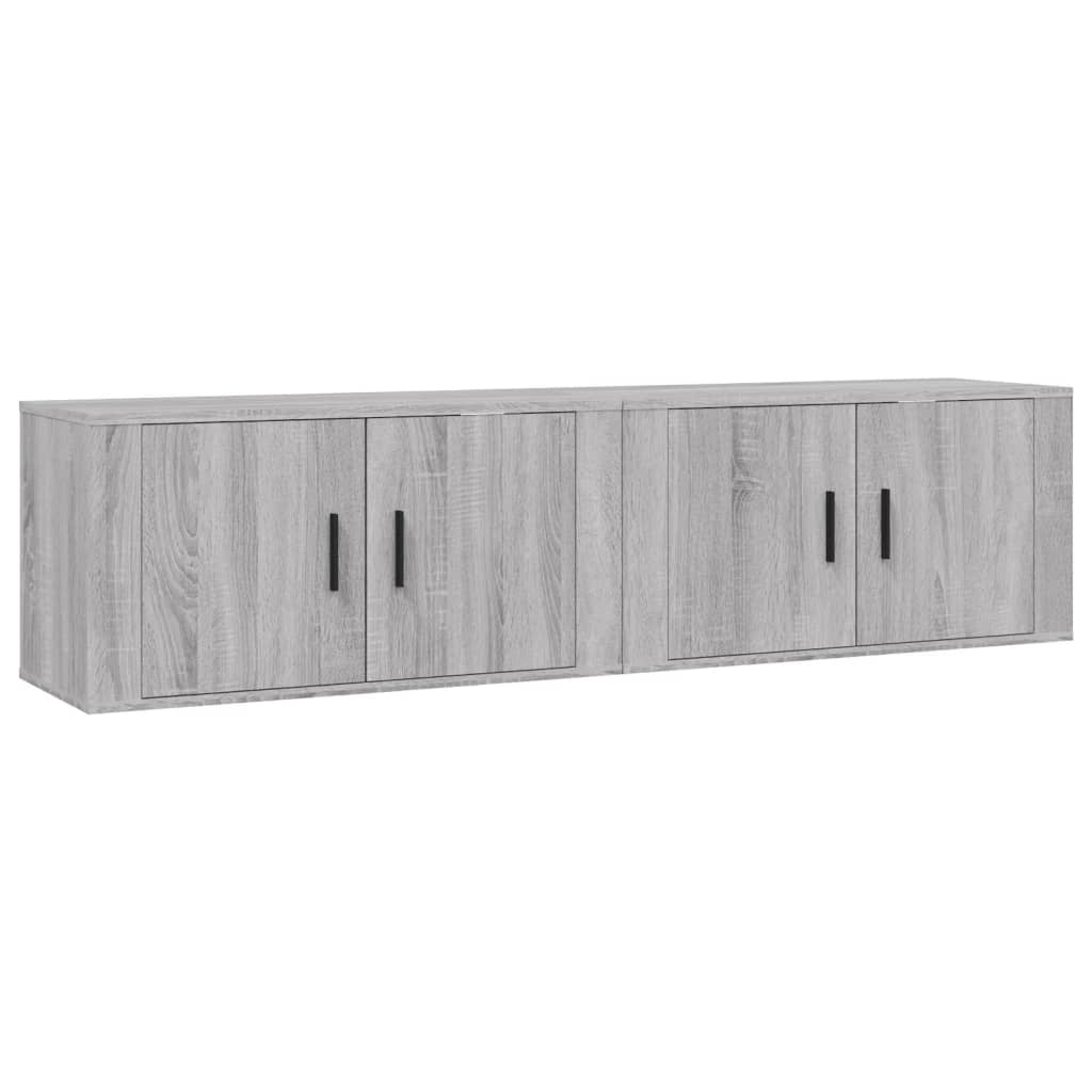 2 db szürke sonoma falra szerelhető tv-szekrény 80x34,5x40 cm