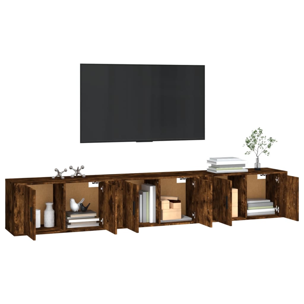 3 db füstös tölgyszínű fali tv-szekrény 80 x 34,5 x 40 cm 3 db füstös tölgyszínű fali tv-szekrény 80 x 34,5 x 40 cm