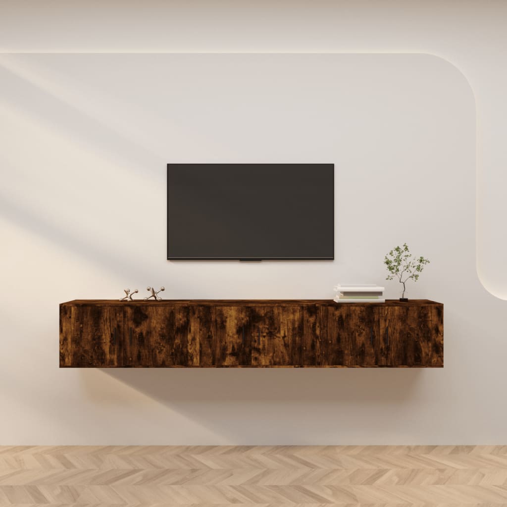 3 db füstös tölgyszínű fali tv-szekrény 80 x 34,5 x 40 cm 3 db füstös tölgyszínű fali tv-szekrény 80 x 34,5 x 40 cm