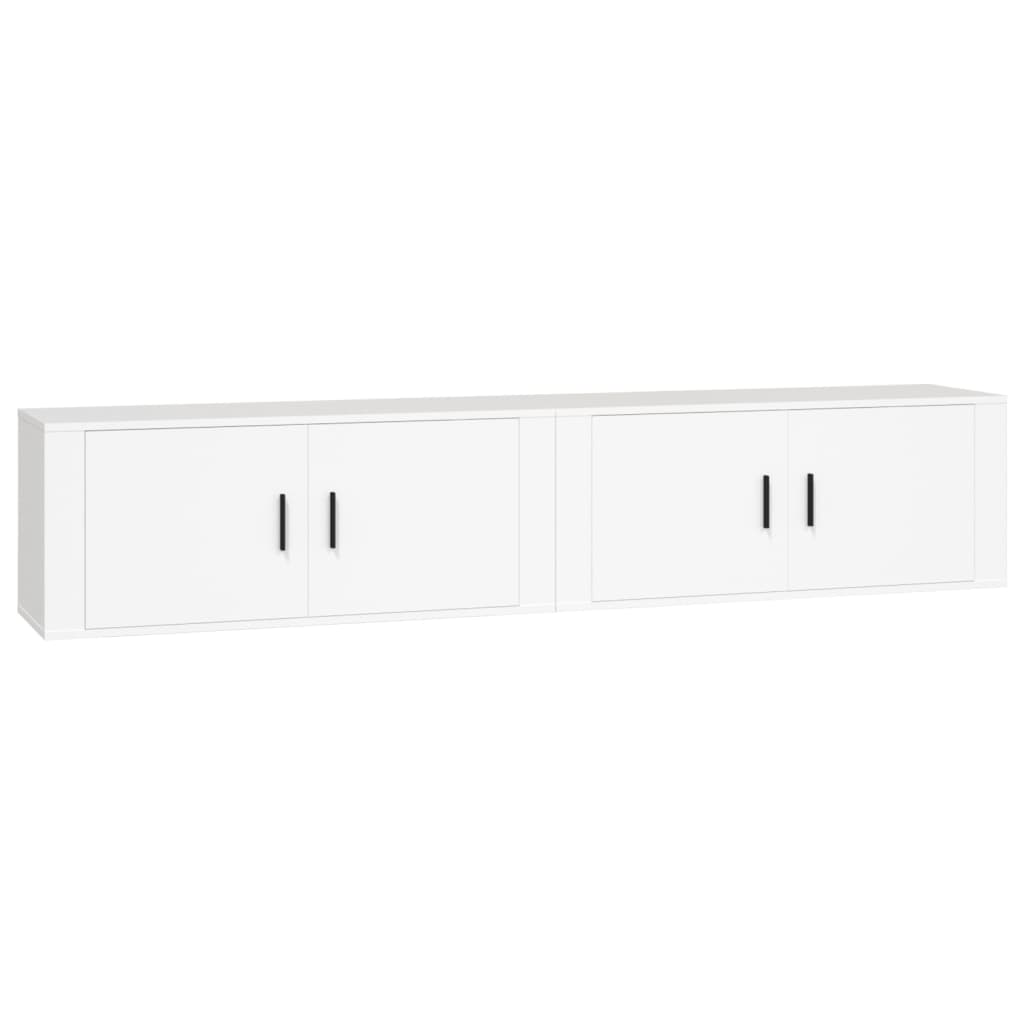 2 db fehér falra szerelhető tv-szekrény 100 x 34,5 x 40 cm