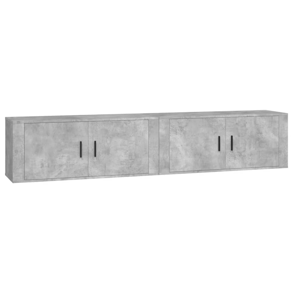 2 db betonszürke fali tv-szekrény 100 x 34,5 x 40 cm