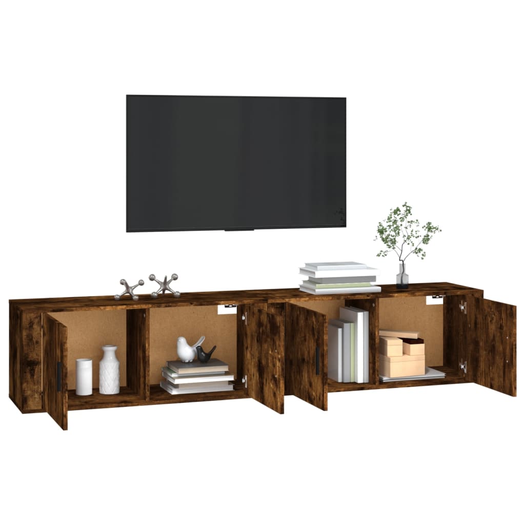 2 db füstös tölgyszínű fali tv-szekrény 100 x 34,5 x 40 cm 2 db füstös tölgyszínű fali tv-szekrény 100 x 34,5 x 40 cm
