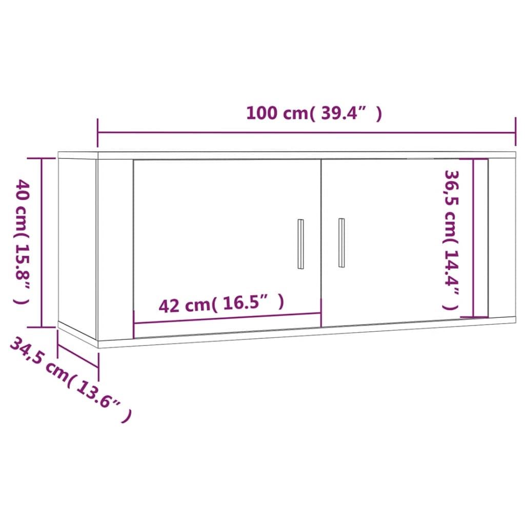 3 db fehér falra szerelhető tv-szekrény 100 x 34,5 x 40 cm 3 db fehér falra szerelhető tv-szekrény 100 x 34,5 x 40 cm
