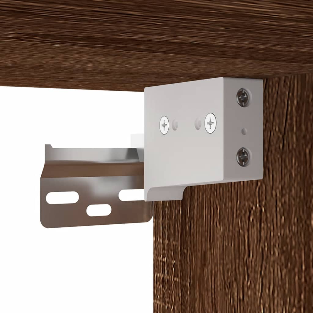 4 részes barna tölgy színű szerelt fa tv-szekrényszett