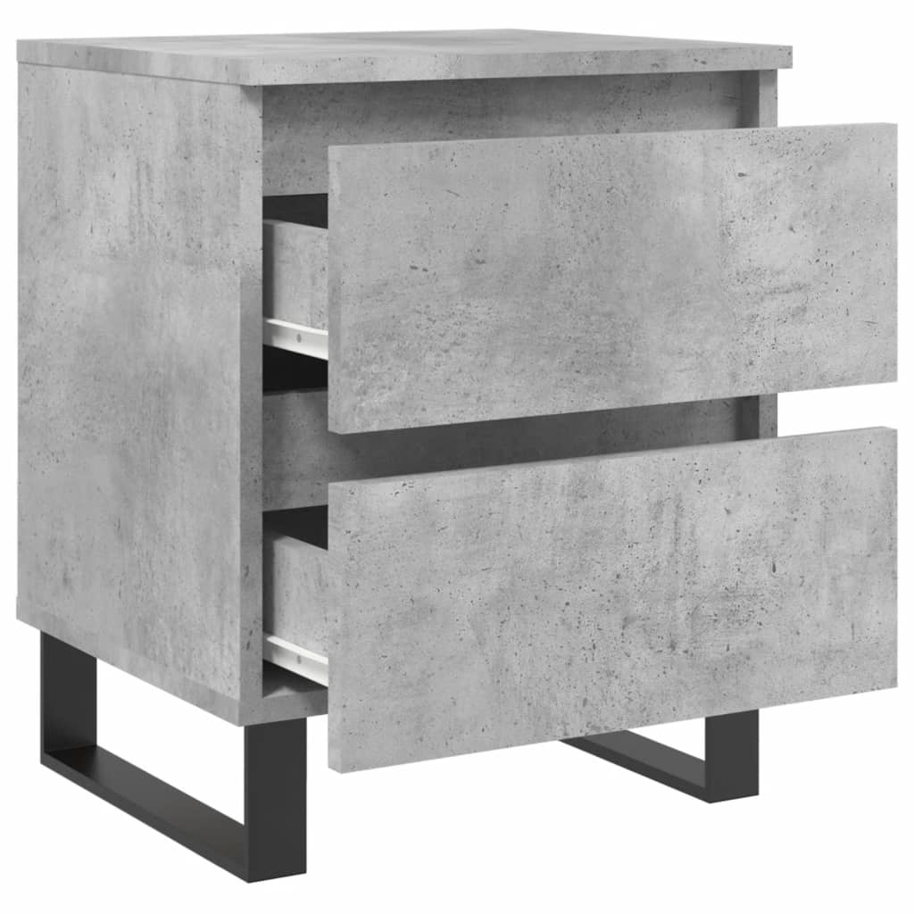 2 db betonszürke szerelt fa éjjeliszekrény 40 x 35 x 50 cm