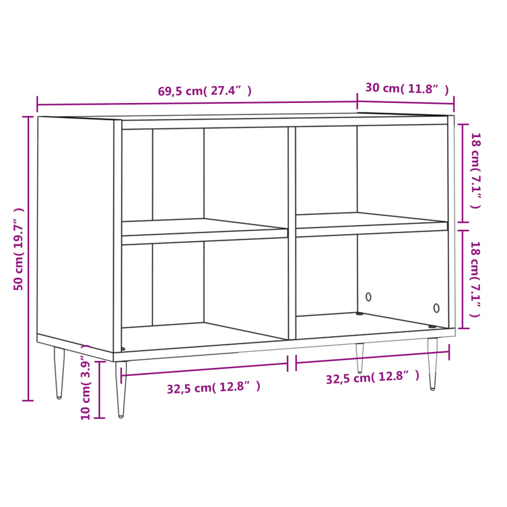 Betonszürke szerelt fa tv-szekrény 69,5x30x50 cm Betonszürke szerelt fa tv-szekrény 69,5x30x50 cm