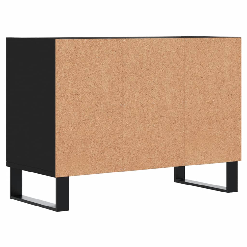 Fekete szerelt fa tv-szekrény 69,5x30x50 cm