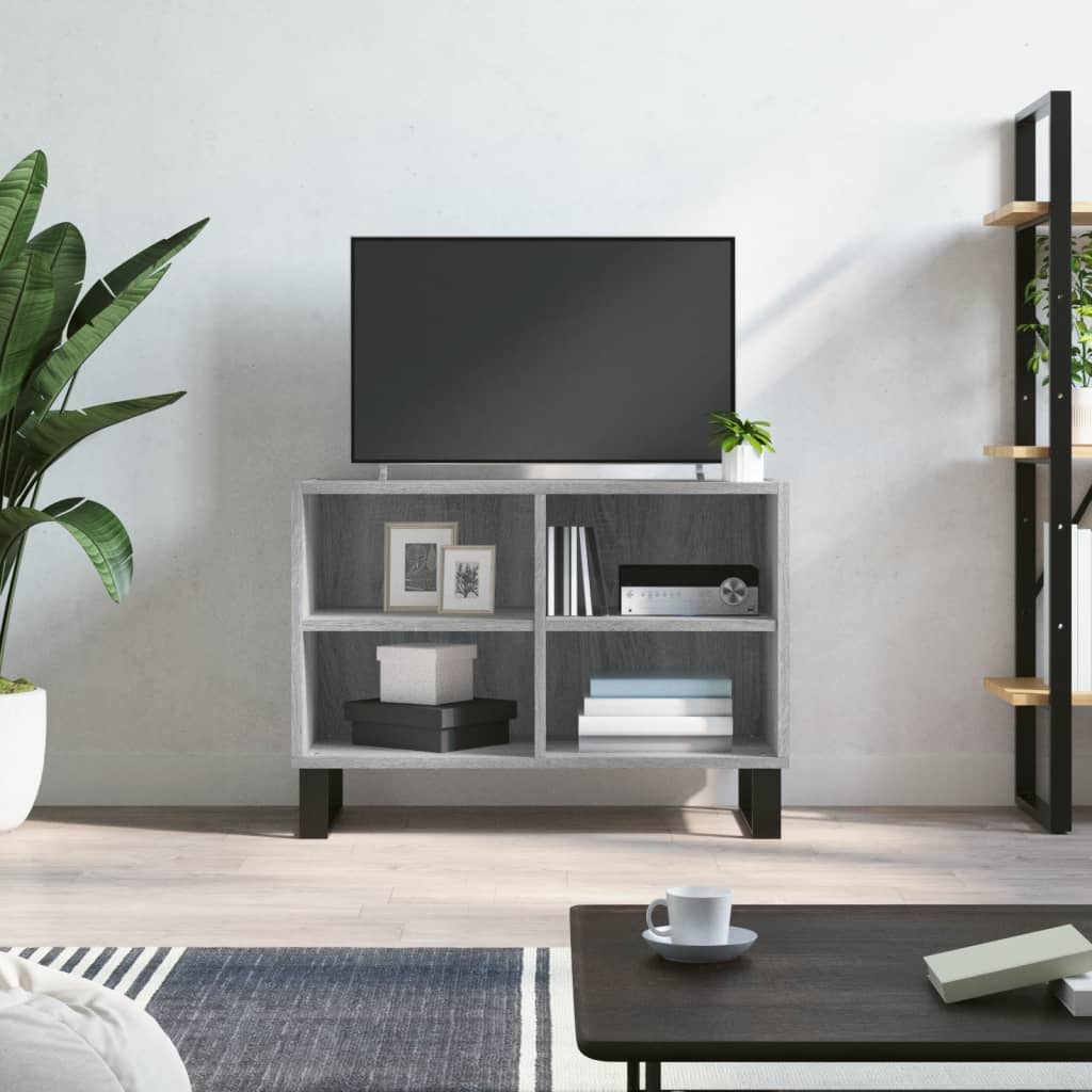 Szürke sonoma színű szerelt fa tv-szekrény 69,5 x 30 x 50 cm Szürke sonoma színű szerelt fa tv-szekrény 69,5 x 30 x 50 cm