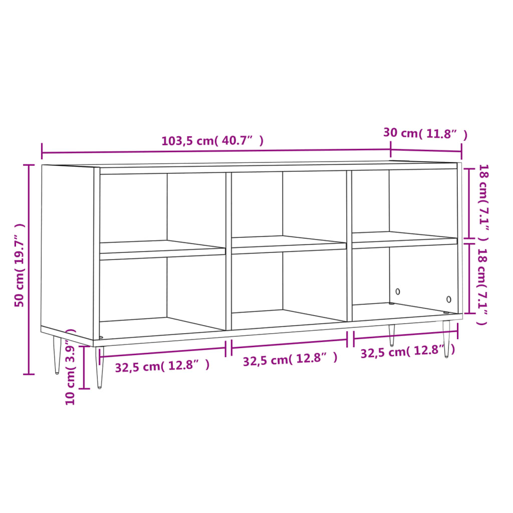 Sonoma-tölgyszínű szerelt fa tv-szekrény 103,5x30x50 cm Sonoma-tölgyszínű szerelt fa tv-szekrény 103,5x30x50 cm