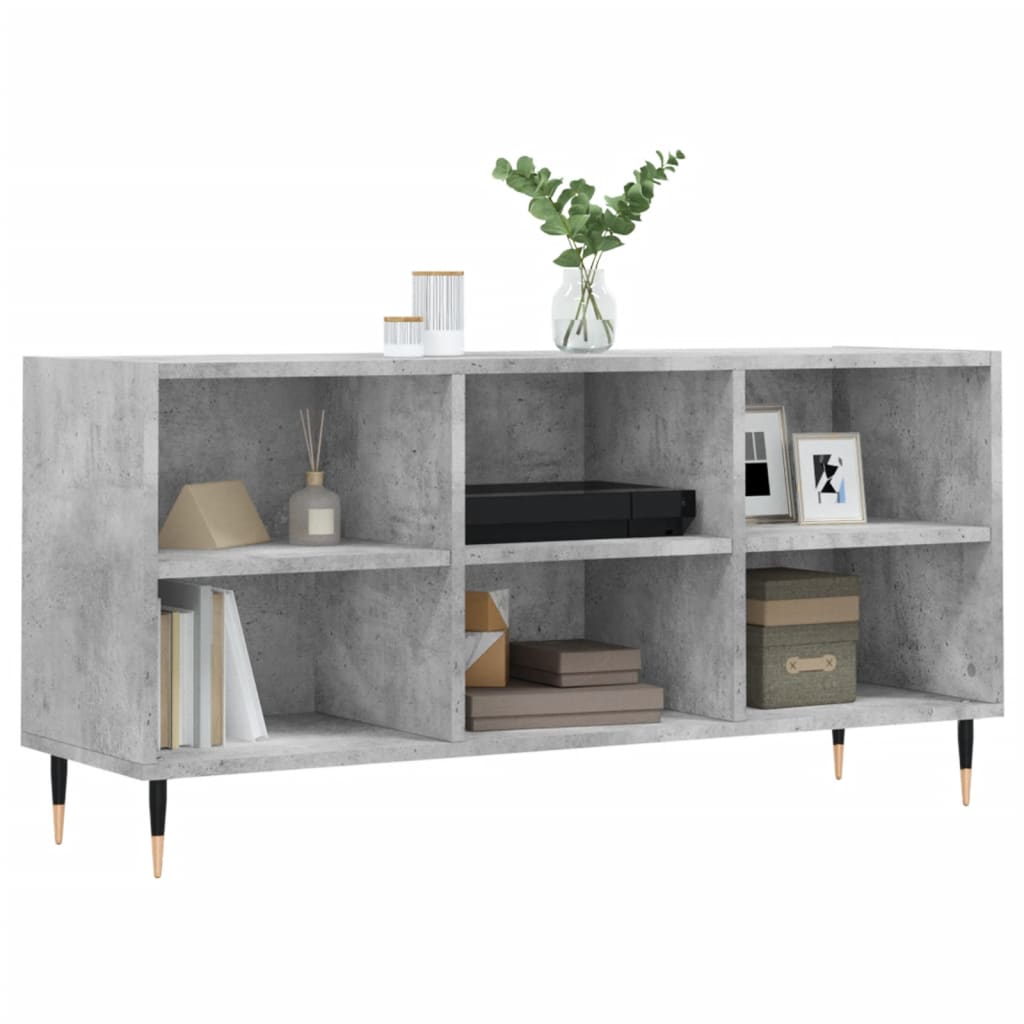 Betonszürke szerelt fa tv-szekrény 103,5x30x50 cm