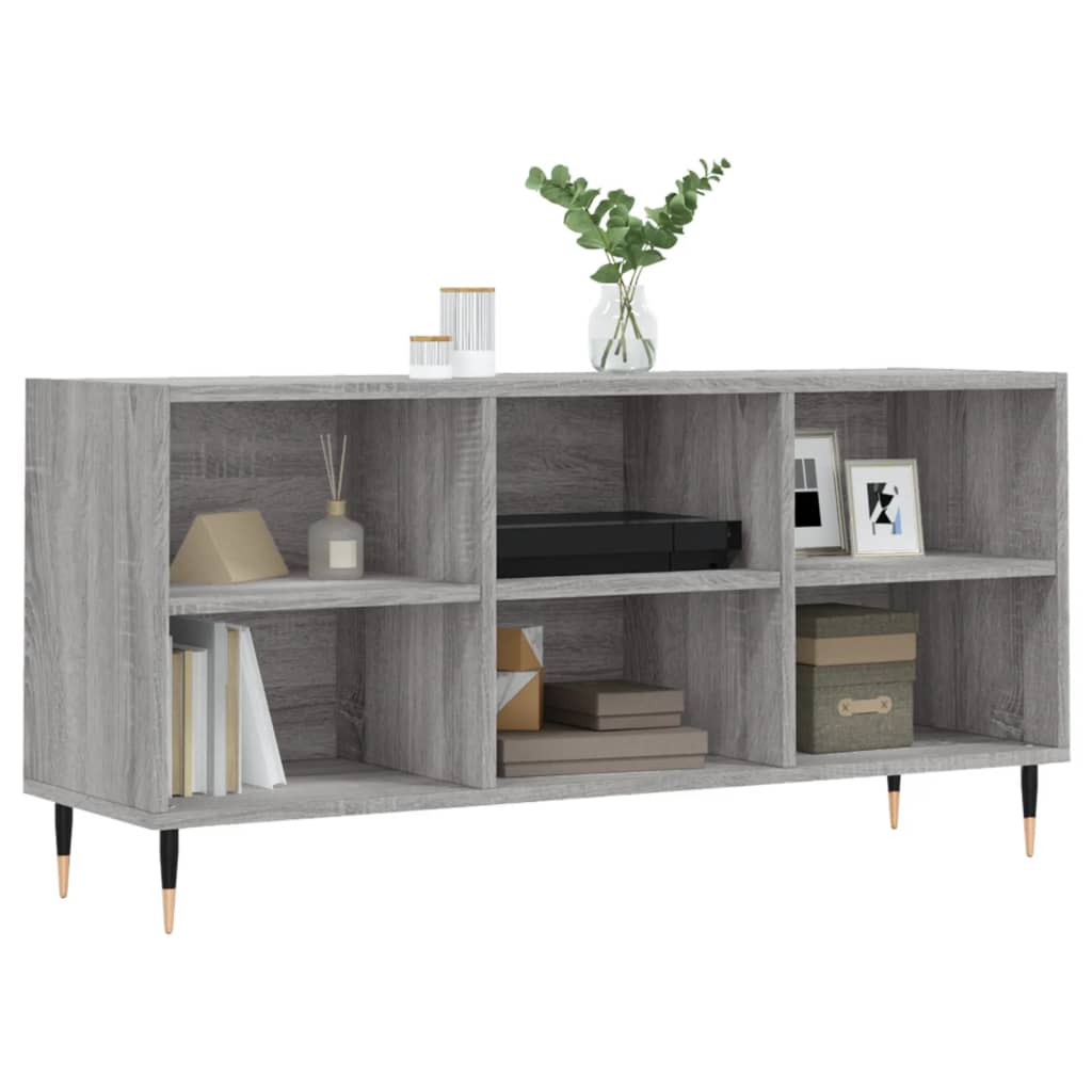 Szürke sonoma színű szerelt fa tv-szekrény 103,5x30x50 cm