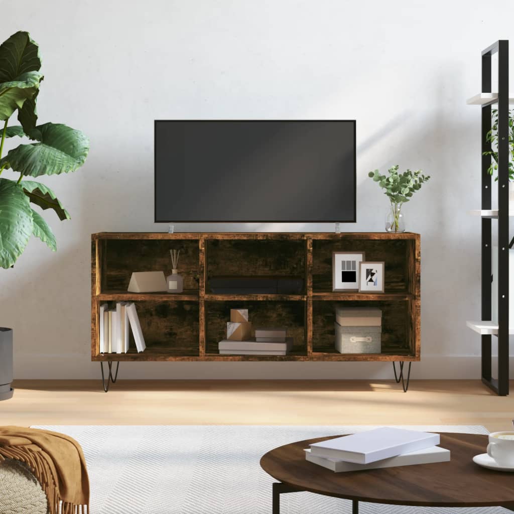 Füstös tölgyszínű szerelt fa tv-szekrény 103,5x30x50 cm Füstös tölgyszínű szerelt fa tv-szekrény 103,5x30x50 cm