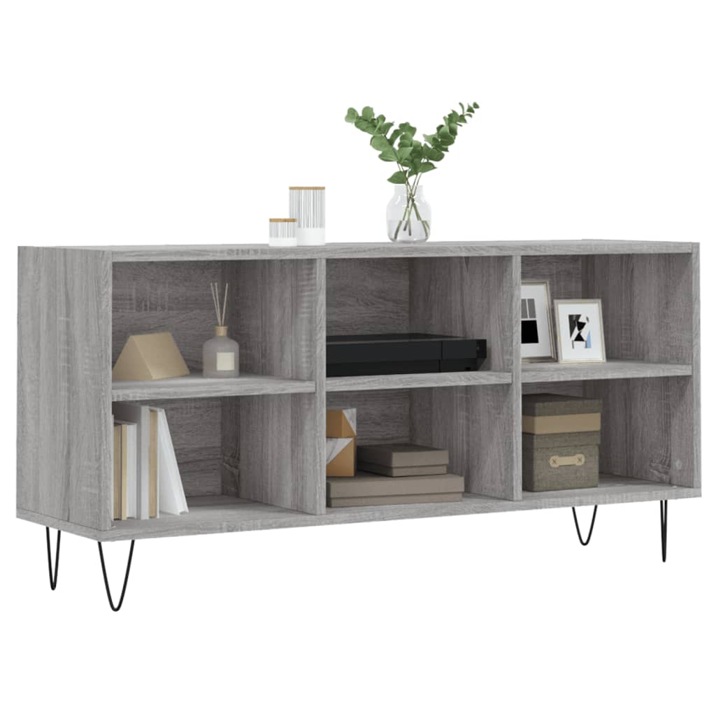 Szürke sonoma színű szerelt fa tv-szekrény 103,5x30x50 cm Szürke sonoma színű szerelt fa tv-szekrény 103,5x30x50 cm